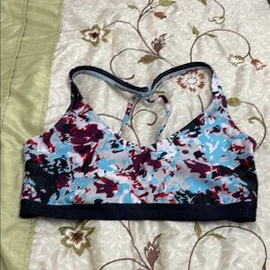 Under Armour Red and Blue Sports Bra Racerback Medium Support